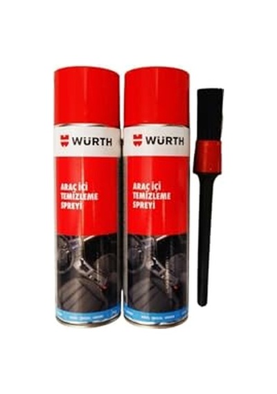 Würth Araç Içi Temizleme Köpüğü 2 Adet 500 Ml 500 Ml Ve Detaylı Temizlik Fırçası 100'lü Set