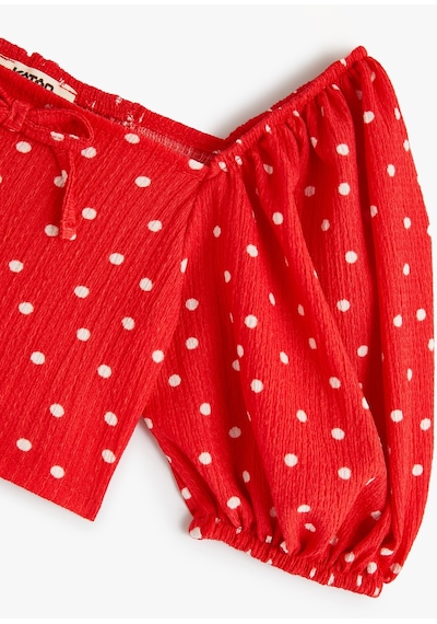 Koton Crop Bluz Kısa Balon Kollu Fiyonk Detaylı Puantiyeli Kırmızı Desenli 4skg10043ak Kırmızı Koton Crop Bluz Kısa Balon Kollu Fiyonk Detaylı Puantiyeli Kırmızı Desenli 4skg10043ak Kırmızı