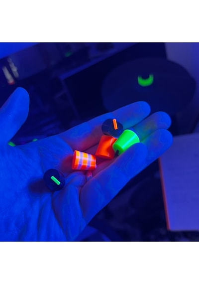 Mottopi 4 Adet Neon Knop Seti,dj Kapak, Midi Düğme-turuncu