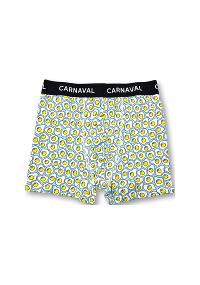 Carnaval Socks Carnaval Yumurta Desenli Premium Pamuklu Erkek Boxer - Açık Mavi Renkli Çoklu