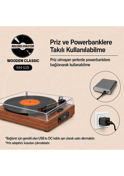 Rm-519 Pikap - Bluetooth Özellkli - 33 Ve 45 Devir Plaklar İle Uyumlu - Güçlü Ses Diğer
