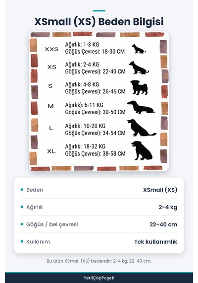 Evcil Hayvan Külot Bezi Xsmall Beden 2-4 Kg - Ultra Emici - Hızlı Kuruyan