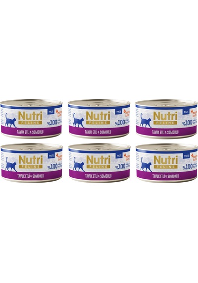 Nutri Feline Tavuk Etli Ve Somonlu Pate Tahılsız Yetişkin Kedi Konservesi 70 G X 6 Adet