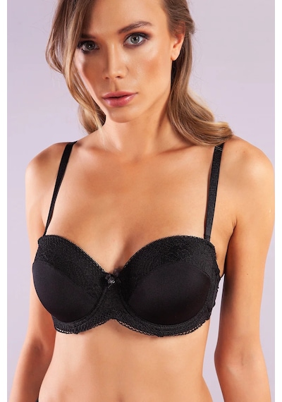 Melonika Golshan Gala Balconette Foam Cup Lace Bra, Siyah Konforlu Ve Şık Sütyen, Strapless Çok Renkli