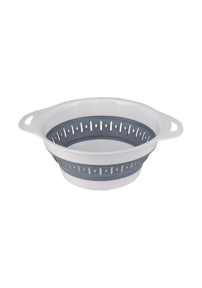 Süzgeç Katlanır Süzgeç Sebze Süzgeci Katlanabilir Süzgeç Yuvarlak Silikon Bpa Free Beyaz Gri