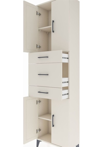 Arges Dolap 3 Raflı 3 Çekmeceli 4 Kapaklı 60x30x221 Aytaşı-aytaşı Aytası