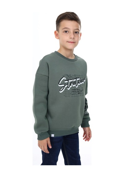 Toontoy Kids Toontoy Erkek Çocuk Oversize Bisiklet Yaka Düşük Omuz Baskılı Sweatshirt - 2 İplik Yeşil Toontoy Kids Toontoy Erkek Çocuk Oversize Bisiklet Yaka Düşük Omuz Baskılı Sweatshirt - 2 İplik Yeşil