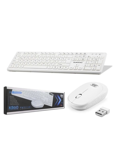 Subzero Kb60 2.4ghz Kablosuz Q Klavye Ve Mouse Seti Beyaz Diğer