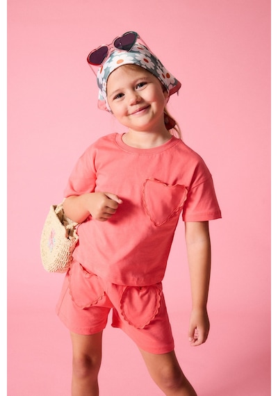Defacto Kalp Desenli 2li Mercan Takım Kız Bebek I0049a526hspn676 Pembe-pn676