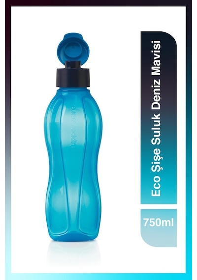 Tupperware Eco Şişe Suluk Kolay Kapak 750 Ml Deniz Mavisi Koyu Mavi