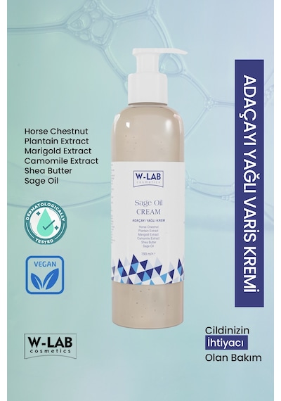 W-Lab Cosmetics Sage Oil Adaçayı Yağlı Krem 190 ML