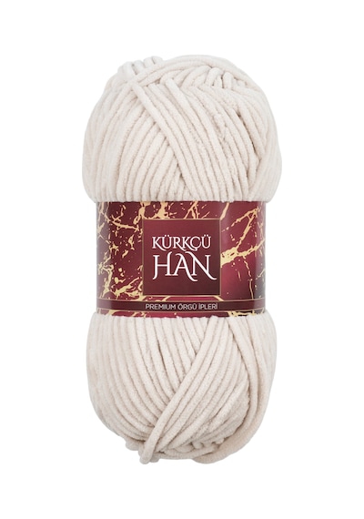 Kadife Yün Fildişi 100gr %100 Polyester Yumuşak Pofuduk Örgü İpi