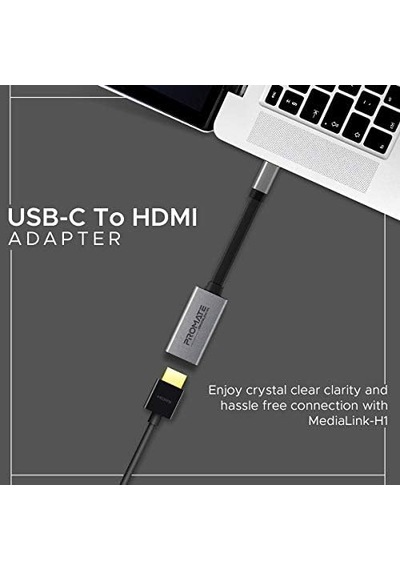 Type-c Den Hdmı A Bağlantı Kablosu Ultra Hızlı 4k30hz Dönüştürücü/promate Medıalınk-h1.grey 0