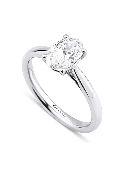 1.15 Karat Oval Tektaş Pırlanta Yüzük Beyaz Altın