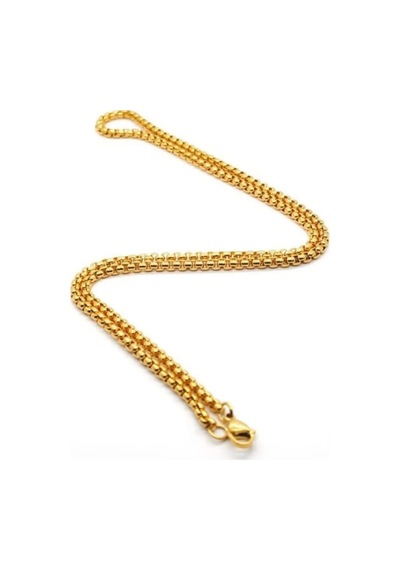 Lunarie 14k Gold Çelik Kutu Zincir Kolye Kalın Halka Kararmaz Altın
