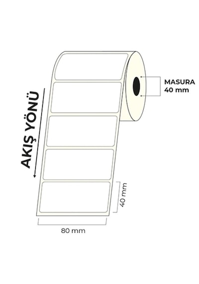 3 Adet 40x80 Kuşe Etiket 500 Lü 3