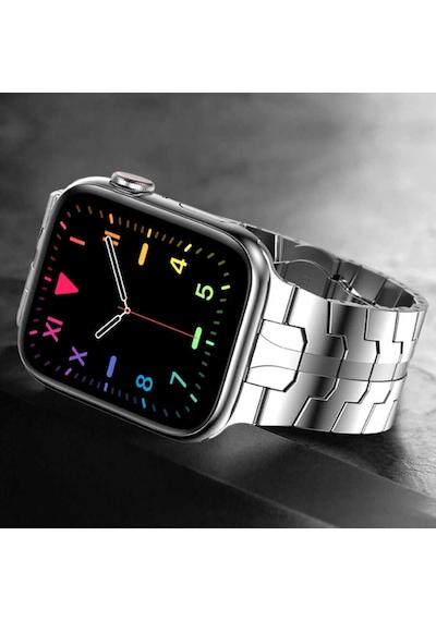 Apple Uyumlu Watch 7 45 MM Krd-63 Metal Kordon