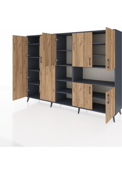 Hyperion Dolap 13 Raflı 7 Kapaklı 220x44x163 Antrasit-çam/antrasit Atlas Çam/antrasıt - Antrasıt Hyperion Dolap 13 Raflı 7 Kapaklı 220x44x163 Antrasit-çam/antrasit Atlas Çam/antrasıt - Antrasıt