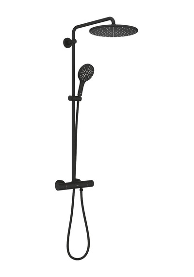 Grohe Rainshower Smartactive 310 Duvara Monte Termostatik Bataryalı Duş Sistemi - 22119kf0 Siyah