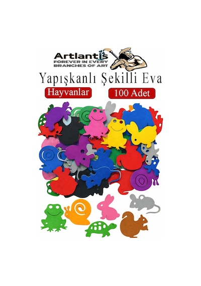 Şekilli Eva Yapışkanlı Hayvan 100 Lü 1 Paket Kendinden Yapışkanlı Eva Sticker Okul Öncesi Kreş Ana Sınıfı