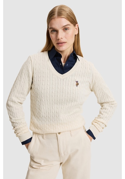 U.S. Polo Assn. Kadın Beyaz Basic Kazak 50327575-vr265 Fıldısı