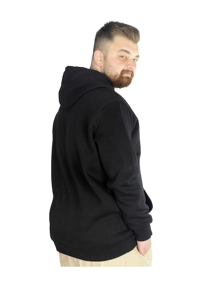 Mode Xl Erkek Sweatshirt Kapşonlu Kanguru Pocket Basic 20562 Siyah 001