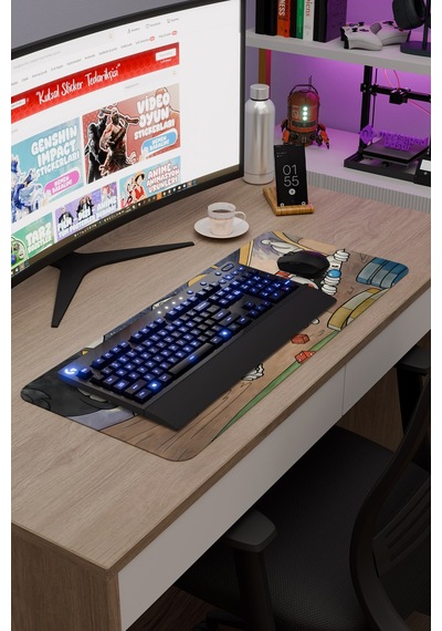 Cuphead Kaymaz Dikişli Kauçuk Oyuncu Mousepad V3 - 70x30 Xl Gaming Mouse Pad Fare Altlığı