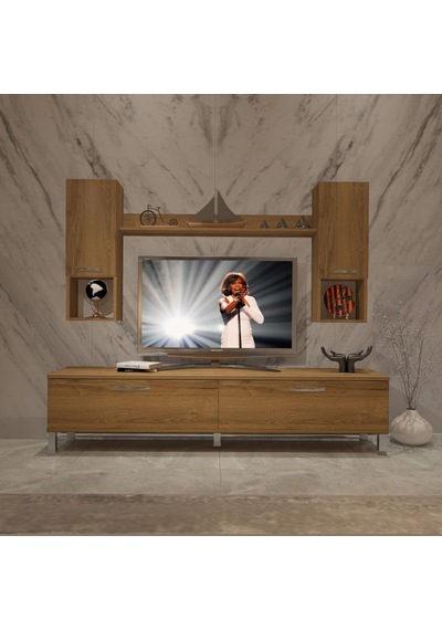 Decoraktiv Eko 5da Mdf Std Krom Ayaklı Tv Ünitesi Tv Sehpası Pera