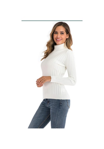 Youknitwear You Patio Balıkçı Yaka Kadın Kazak Beyaz