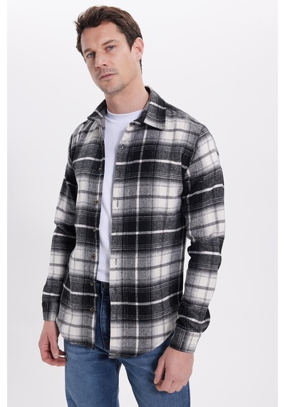 Tudors Erkek Slim Fit Dar Kesim Kareli Kışlık Oduncu Gömlek-42223 Siyah Tudors Erkek Slim Fit Dar Kesim Kareli Kışlık Oduncu Gömlek-42223 Siyah