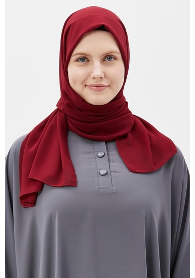 Altobeh Düz Şifon Şal Bordo