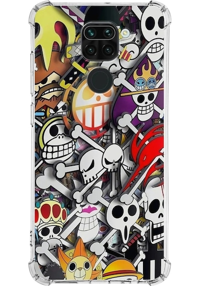 Xiaomi Redmi Note 9 Köşe Korumalı Antişok Kapak Anime Tasarımlı Şeffaf Silikon Kılıf