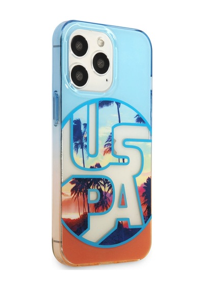 Apple Uyumlu iPhone 14 Pro Max Case U.s. Polo Assn. Color Leaf Printed Design Cover Turuncu