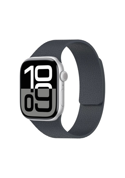 Apple Uyumlu  Watch  10 46mm Redclick Krd-136 Kabartma Desenli Mıknatıslı Silikon Kordon