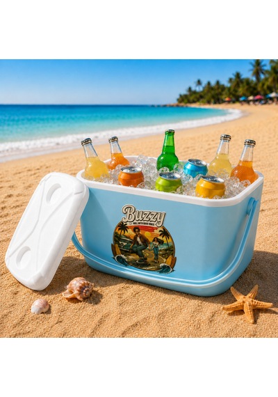 20 Lt Buzzy Retro Buzluk Termos 1179 Cooler Box -399 Açık Mavi