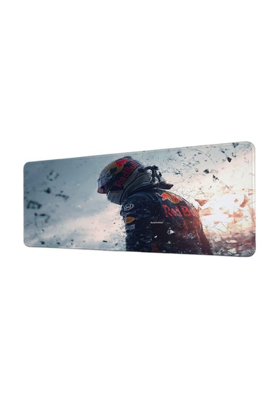 Red Bull Yarış Pilotu 40x90 Cm Oyuncu Mousepad Kaymaz Taban Büyük Boy Siyah