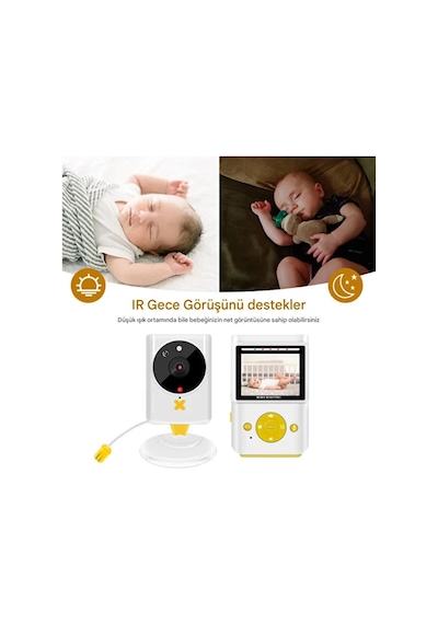 Bebek Kamerası Monitörlü Karşılıklı Konuşma Özellikli Sıcaklık İzleme 2.4 İnç Bebek Kamerası