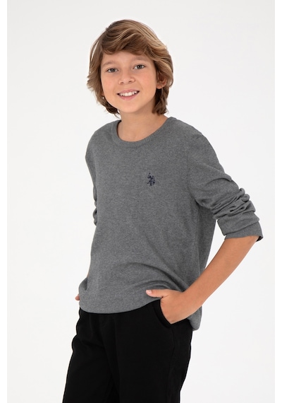 U.s. Polo Assn. Erkek Çocuk Gri Melanj Kazak /triko 50294188-vr086