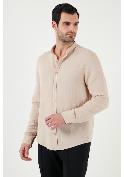 Buratti Pamuklu Regular Fit Hakim Yaka Erkek Gömlek Cf25S127702 Bej
