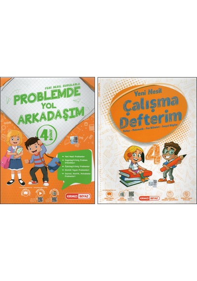 Kırmızı Beyaz 4. Sınıf Çalışma Kitabım+problemde Yol Arkadaşım 2 Kitap
