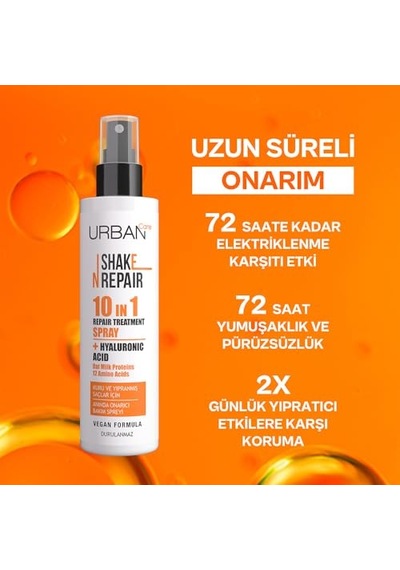 Urban Care Shake N Repair 10-in-1 Onarıcı Etkili Durulanmayan Saç Bakım Spreyi, 200 Mililitre, Vegan