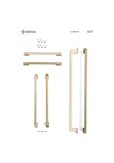 System Mobilya Kulbu Altın Renk 128mm Kulp Sy9307 0128 Gl Çok Renkli