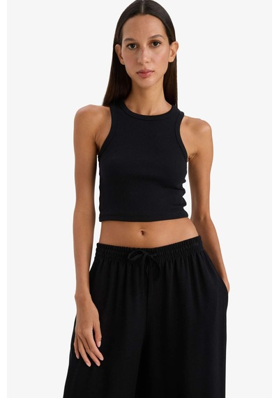 DeFacto Fitted Halter Yaka Fitilli Kaşkorse Atlet U0357AZ25SMBK81