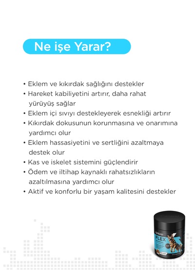 Cutepet Flex Köpek Eklem Ve Kemik Sağlığı Tableti 60 Adet Glukozamin, Kondroitin, Msm Destekli