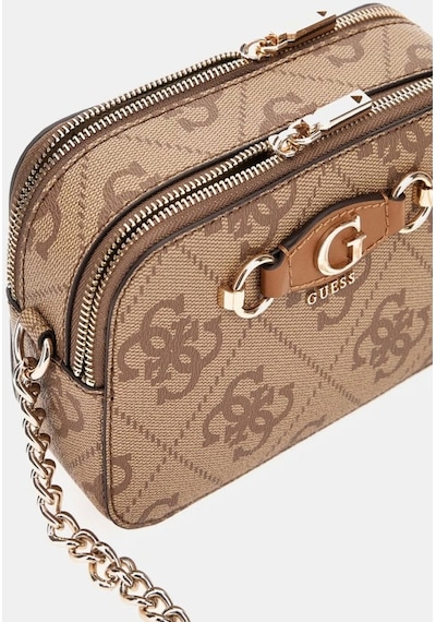 Guess Kadın Izzy 4g Logolu Mini Çapraz Çanta Kahverengi