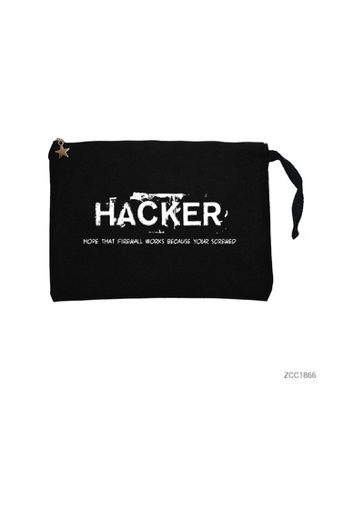Zepplin Giyim Hacker Firewall Siyah Clutch Astarlı Cüzdan / El Çantası