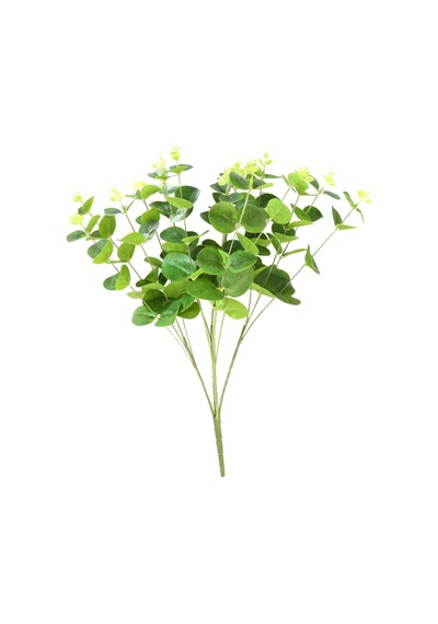 Yapay Çiçek Deposu Yapay 16 Dallı Islak Okaliptus Bitkisi 47 Cm Canlı Yeşil