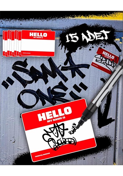 Akdesen Hello My Name İs Sticker 15'li 1