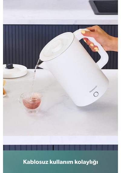 Homend Heatrow Cool Touch 1618h Çift Duvarlı Sessiz Xl Su Isıtıcısı Kettle