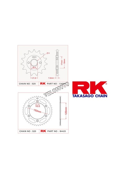 HONDA CRF 250 L DİŞLİ SETİ RK ÖN ARKA DİŞLİ SETİ RK